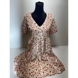Old Navy Tiered Mini Swing Dress Women’s XS Paisley Cream Orange Cottage Core